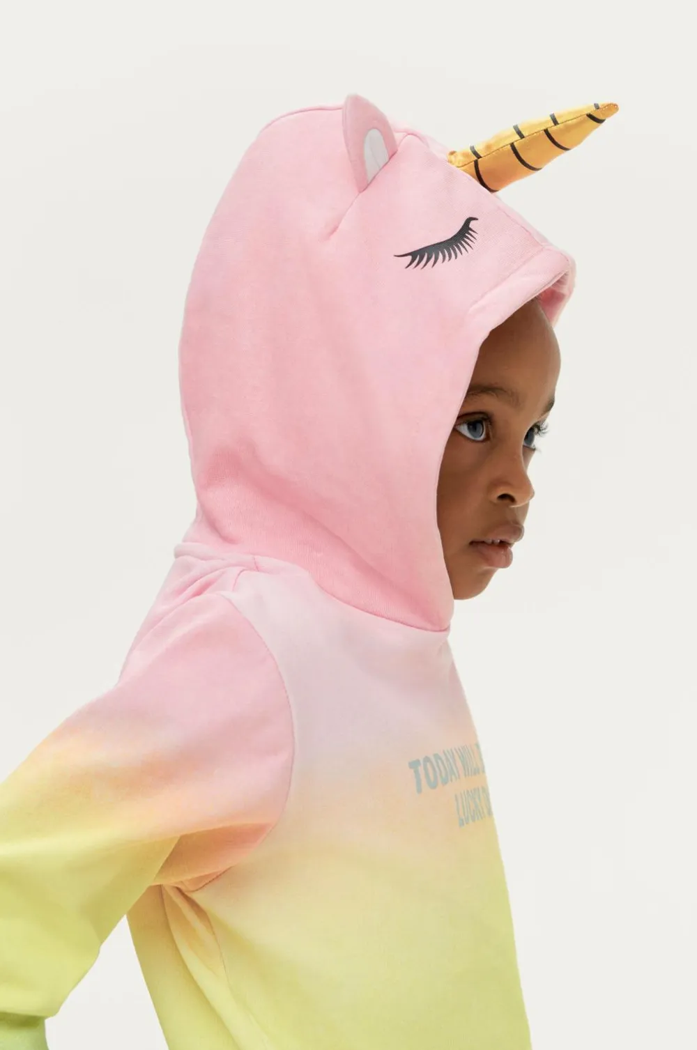 Ellos Kjoler>Collection Sweatkjole Unicorn Gul/rosa