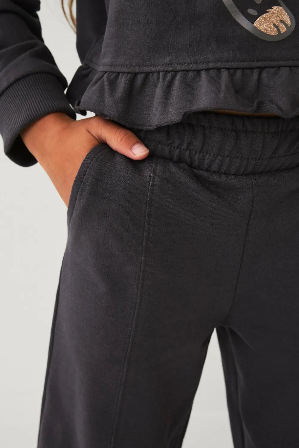 Ellos Collection Sweatpants med brede ben mørkegrå Best