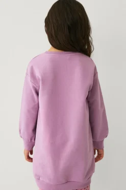 Ellos Collection Sweatshirtkjole med tryk lilla Discount