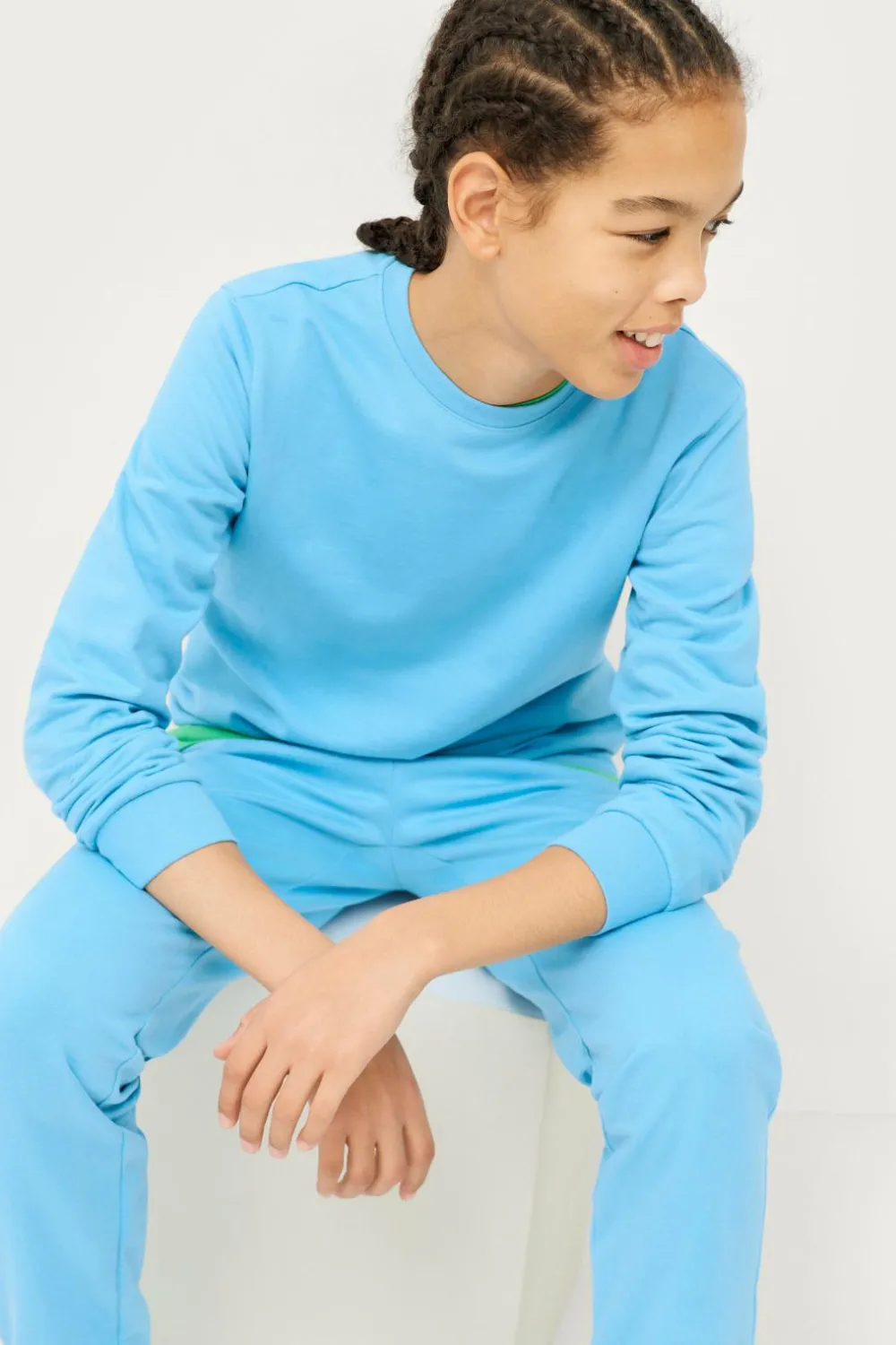 Ellos Basistøj>Collection Sweatshirt Crew Basic Blå