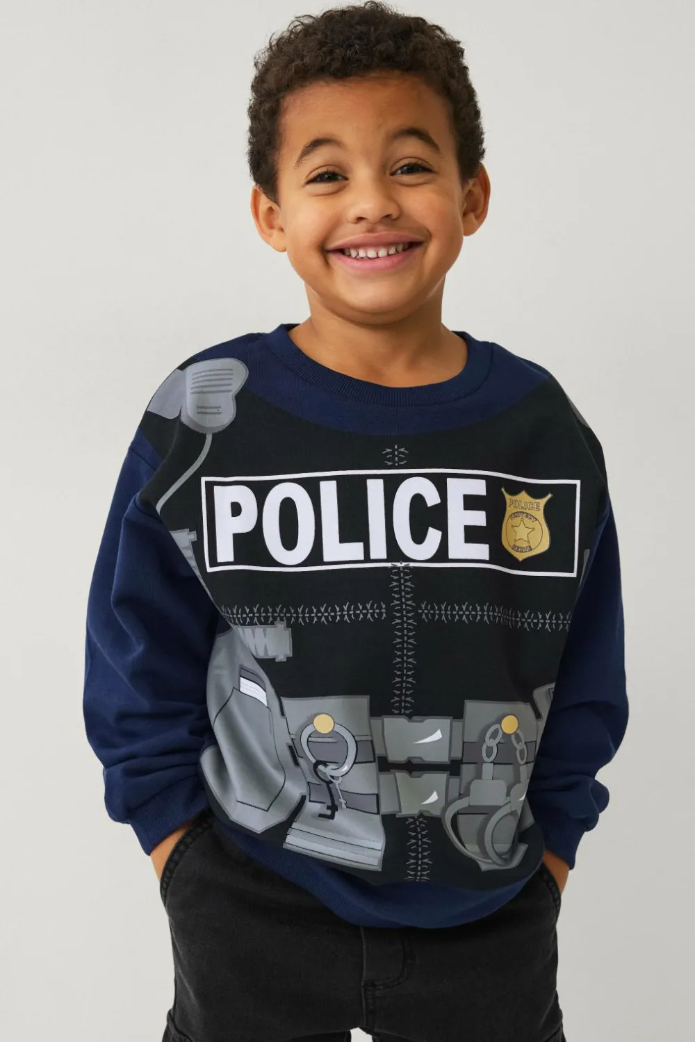 Ellos Sweatshirts & Hoodies>Collection Sweatshirt med dekorativt tryk Mørkeblå