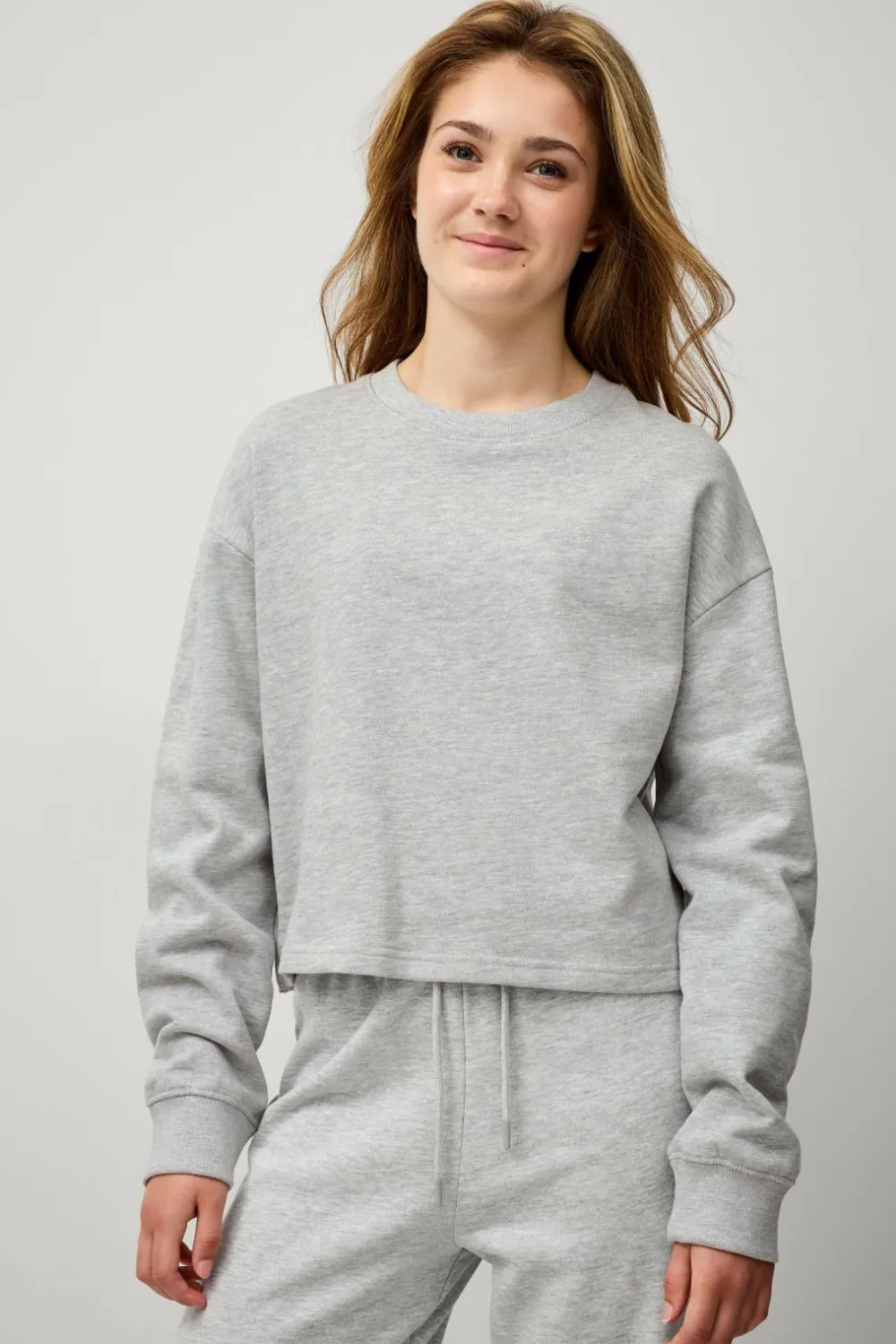 Ellos Sweatshirts & Hoodies>Collection Sweatshirt Ines B Girl Gråmeleret