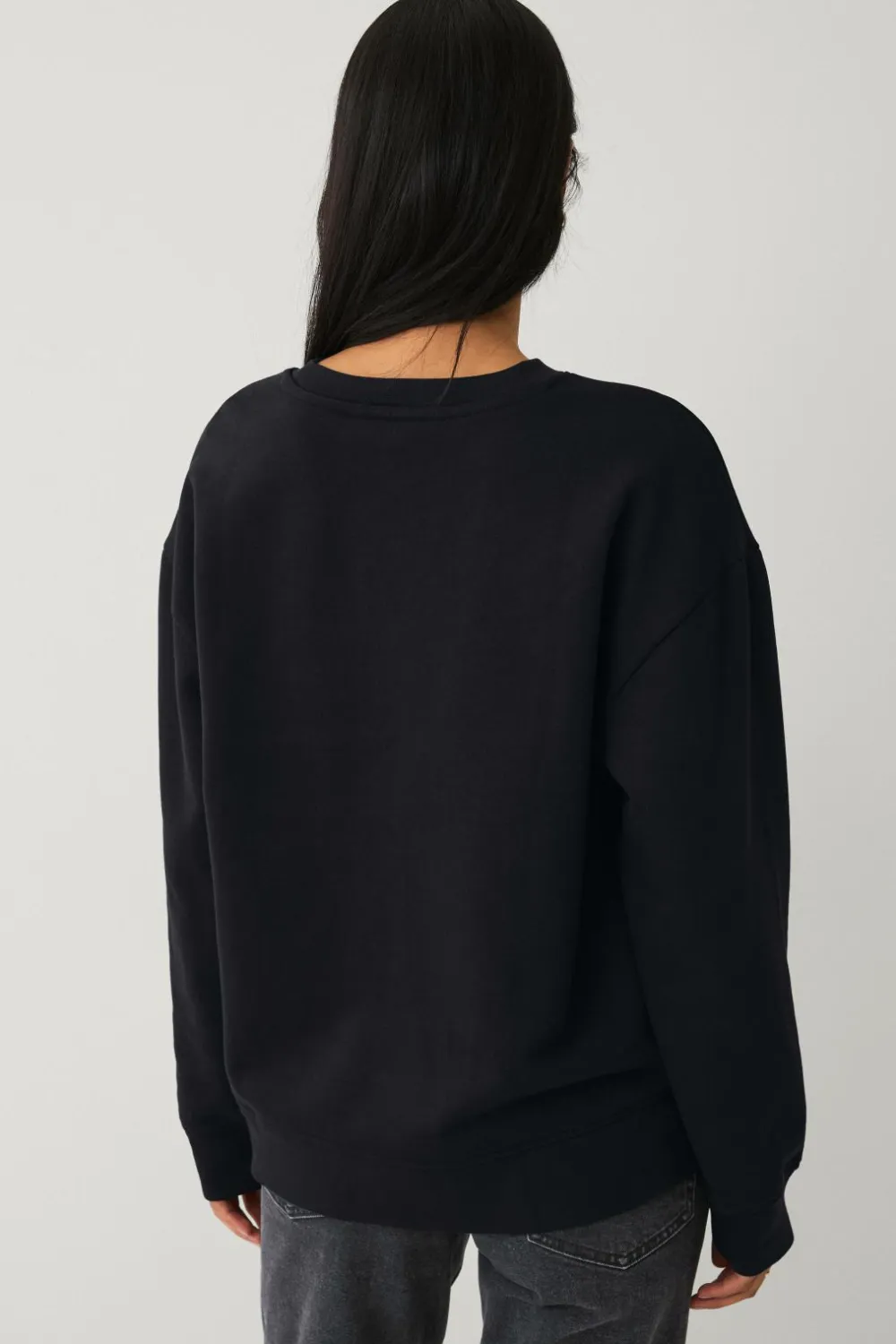 Ellos Sweatshirts & Hoodies>Collection Sweatshirt med børstet inderside sort