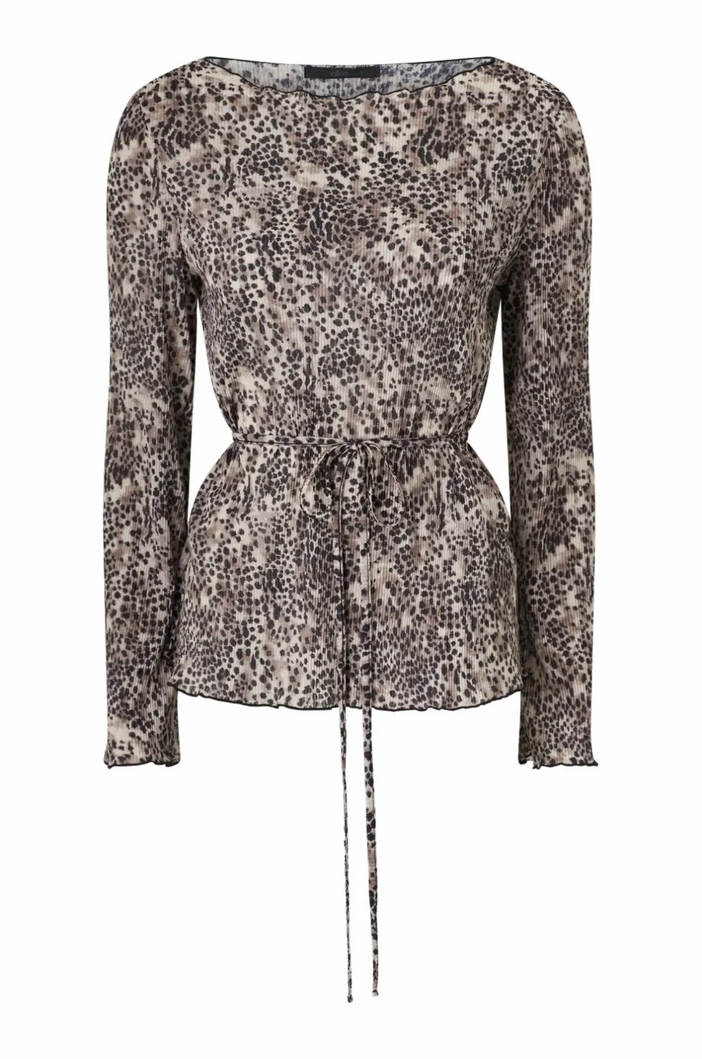 Ellos Collection Top med bindedetalje sortbeige Clearance