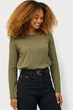 Ellos Collection Top i blød bomuldsblonde Green Outlet