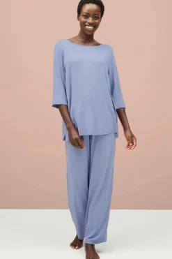 Ellos Nattøj|Loungewear & Homewear>Collection Top med 3/4 lange ærmer Blå