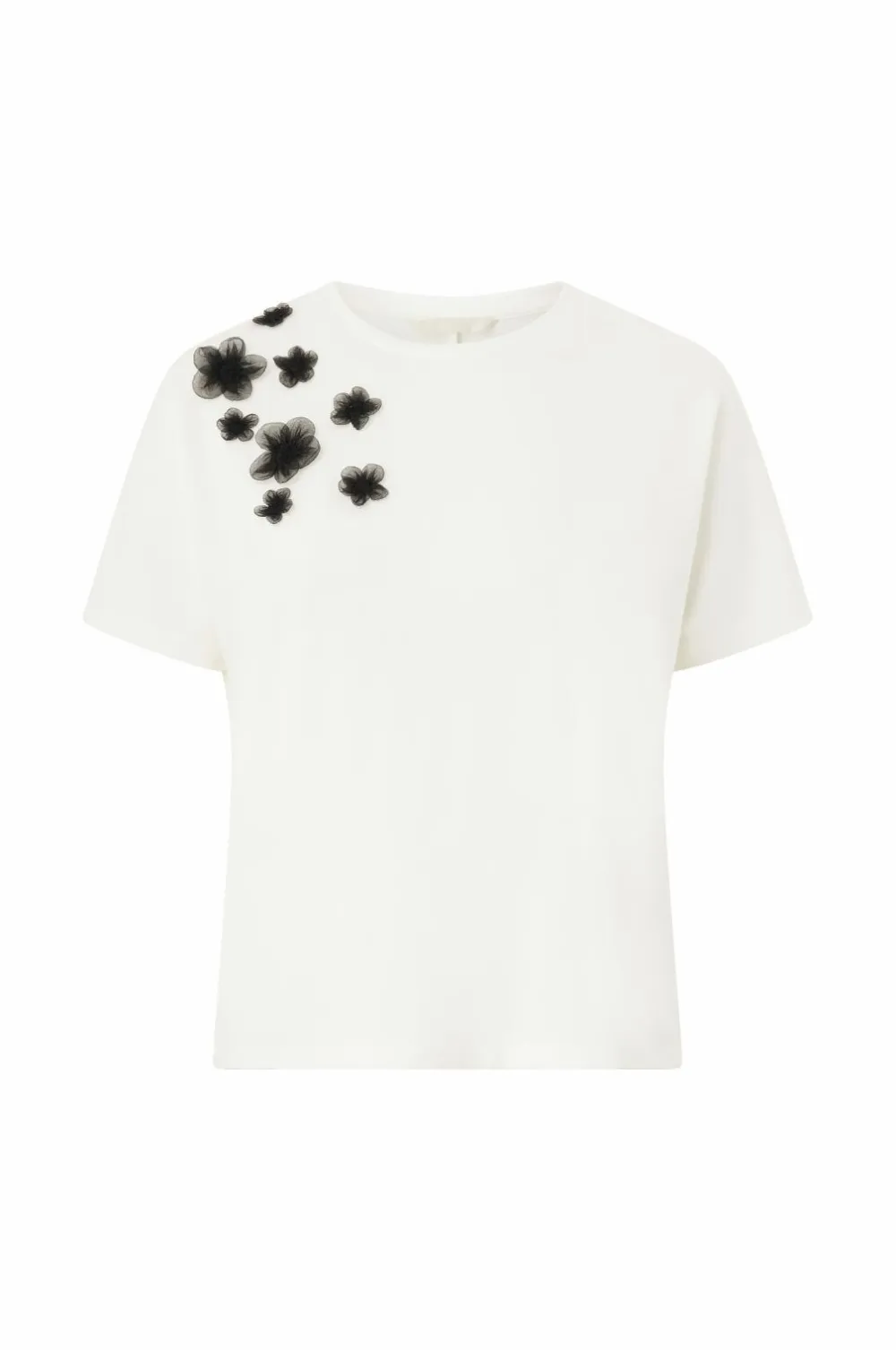 Ellos Toppe & Tank-Toppe>Collection Top med blomsterapplikationer cremehvid
