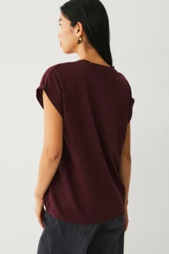 Ellos Collection Top med v-hals Bourgogne Hot