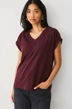 Ellos Collection Top med v-hals Bourgogne Hot