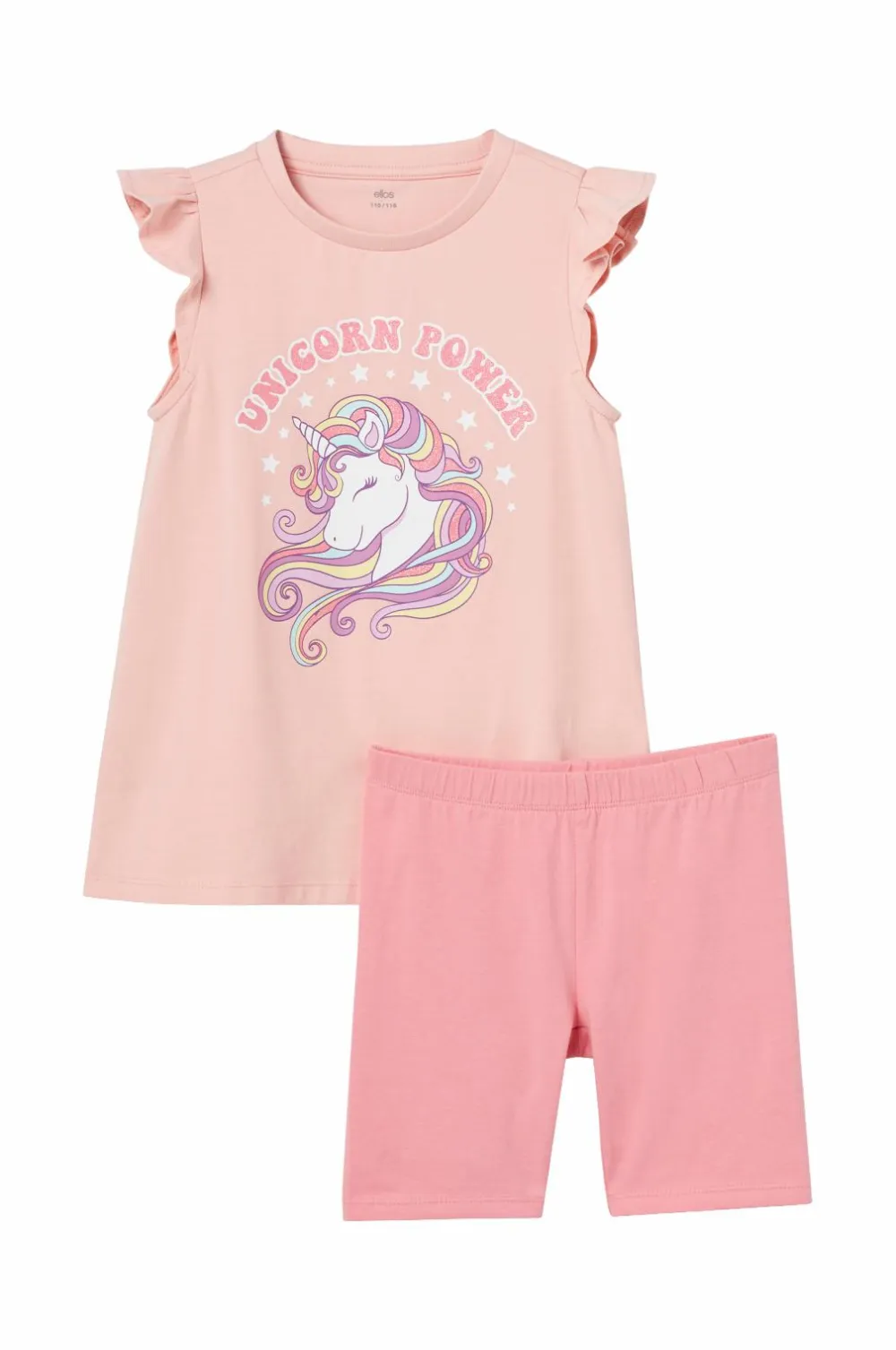 Ellos Sæt Til Børn>Collection Top + Cykelshorts Tyra Abrikos + lyserød