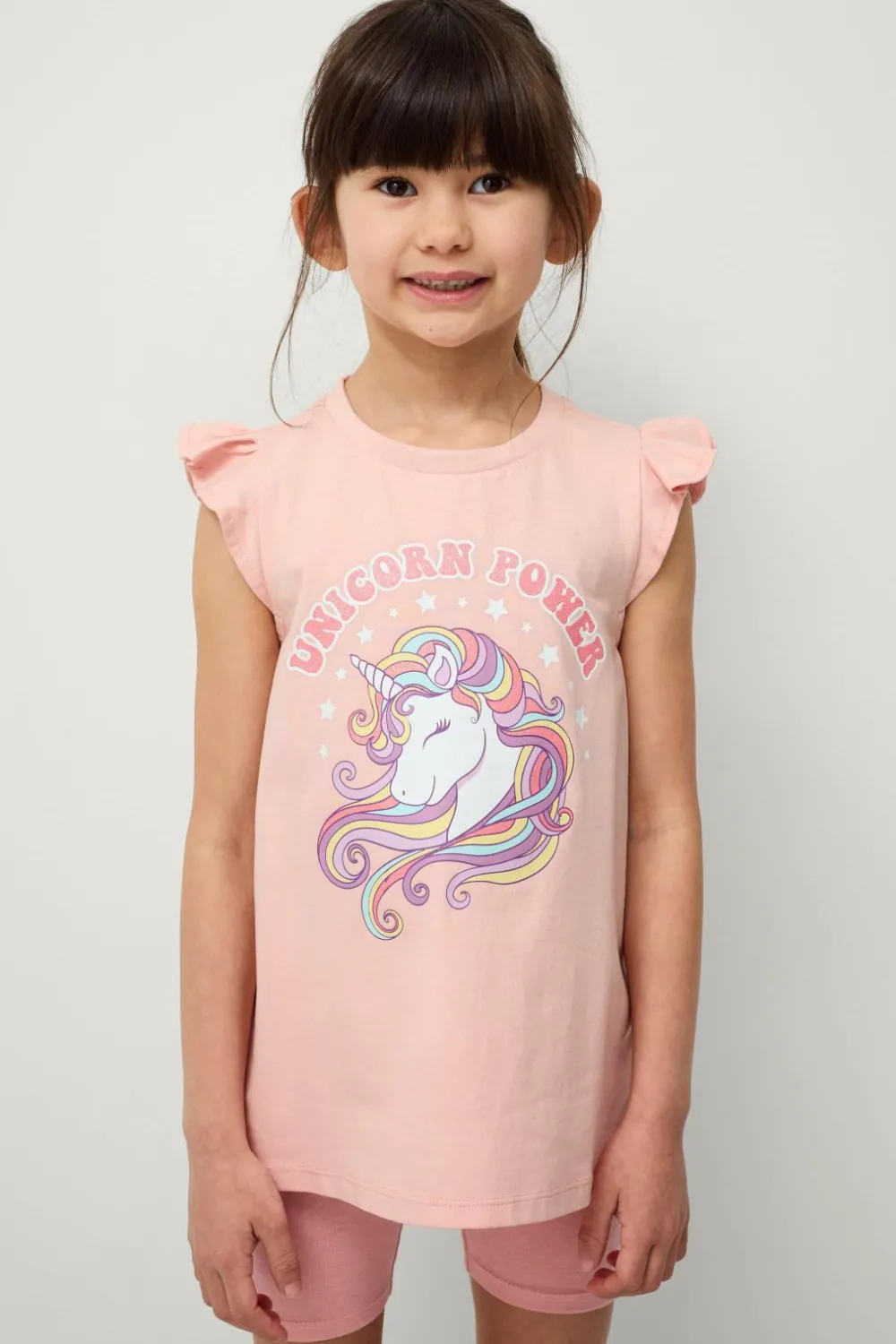 Ellos Sæt Til Børn>Collection Top + Cykelshorts Tyra Abrikos + lyserød