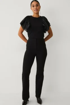 Ellos Toppe & Tank-Toppe>Collection Top med volanter sort