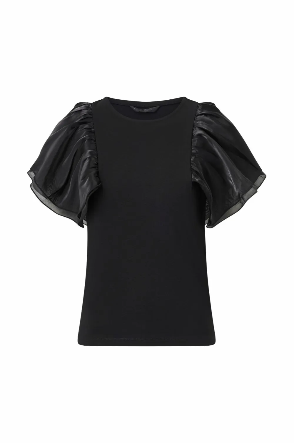Ellos Toppe & Tank-Toppe>Collection Top med volanter sort