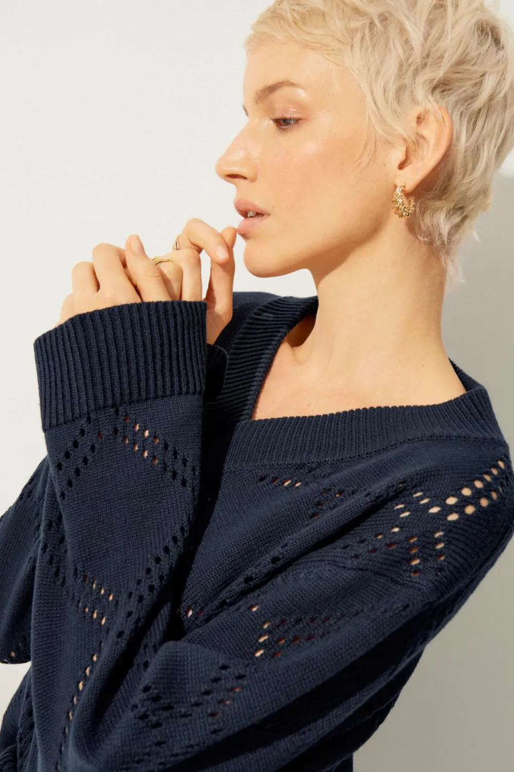 Ellos Trøjer & Cardigans>Collection Trøje Solveig Marineblå
