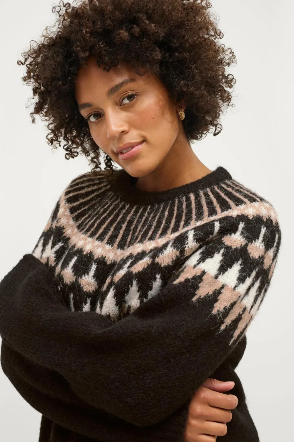 Ellos Trøjer & Cardigans>Collection Trøje Jonna Sortmønstret
