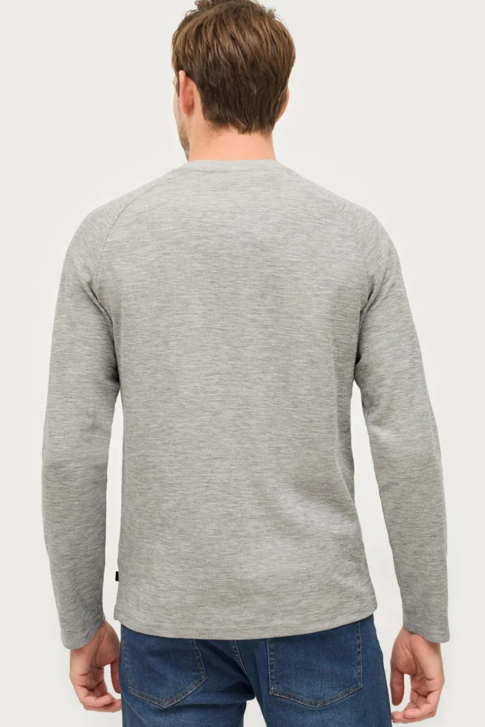Ellos Collection Trøje Chase Lysegrå melange Discount