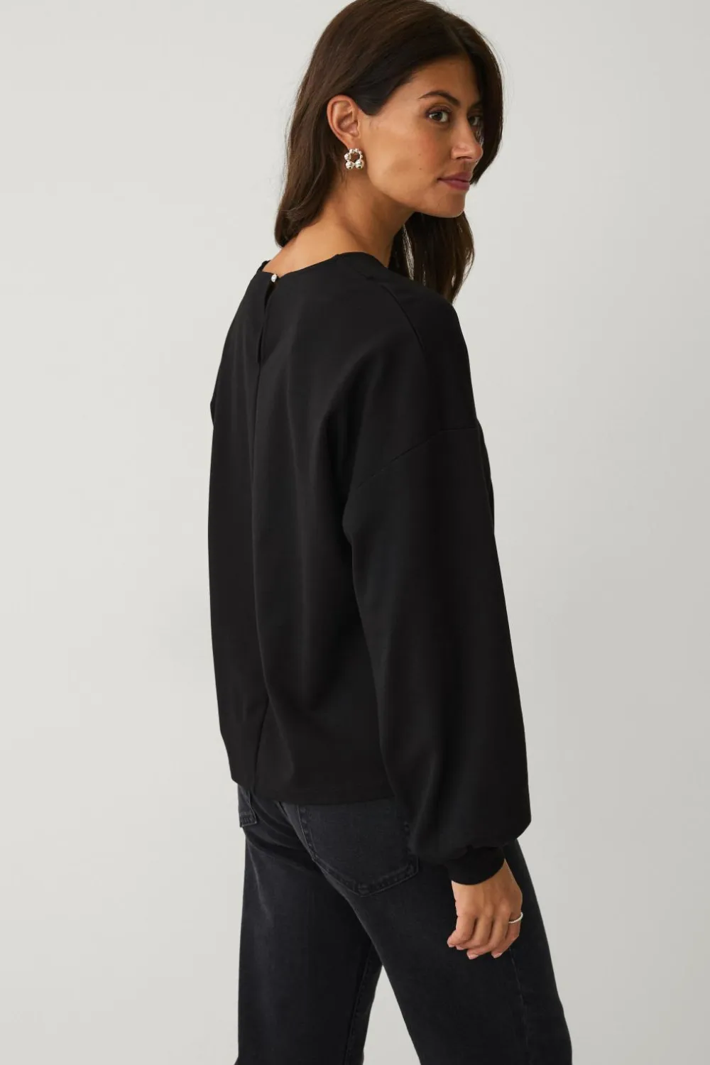 Ellos Trøjer & Cardigans>Collection Trøje med pufærmer sort