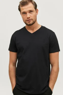 Ellos Basistøj|T-Shirts & Tanktoppe>Collection T-shirt Karl V-neck Sort