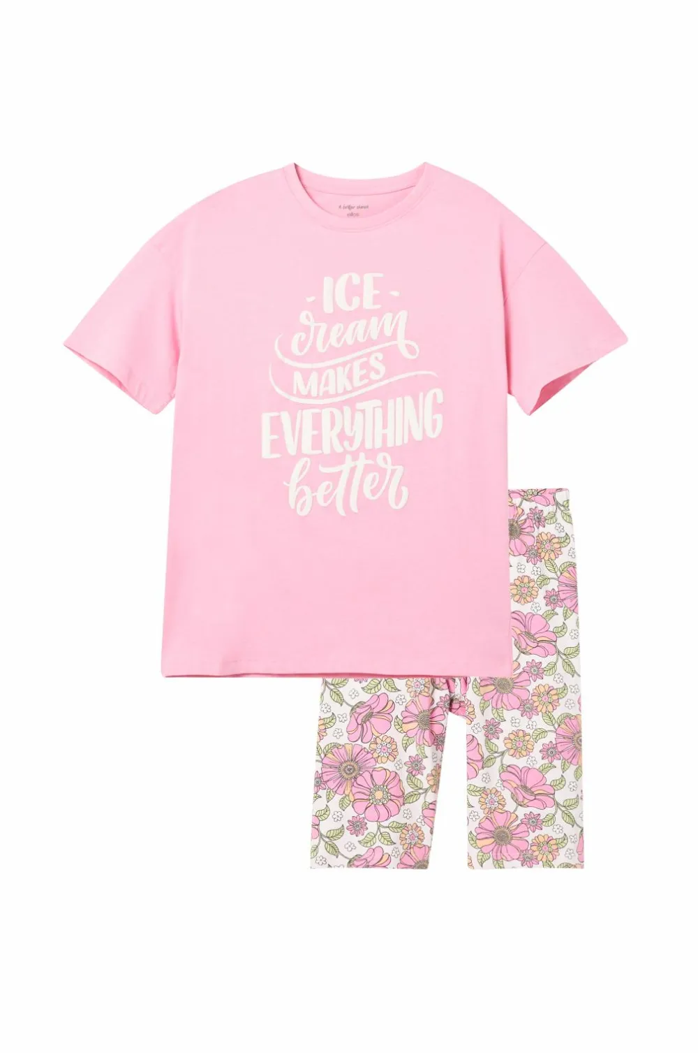 Ellos Sæt Til Børn>Collection T-shirt + leggings Judith Klar rosa+blomstret
