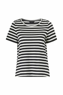 Ellos Collection T-shirt i bomuld Cremesort stribet