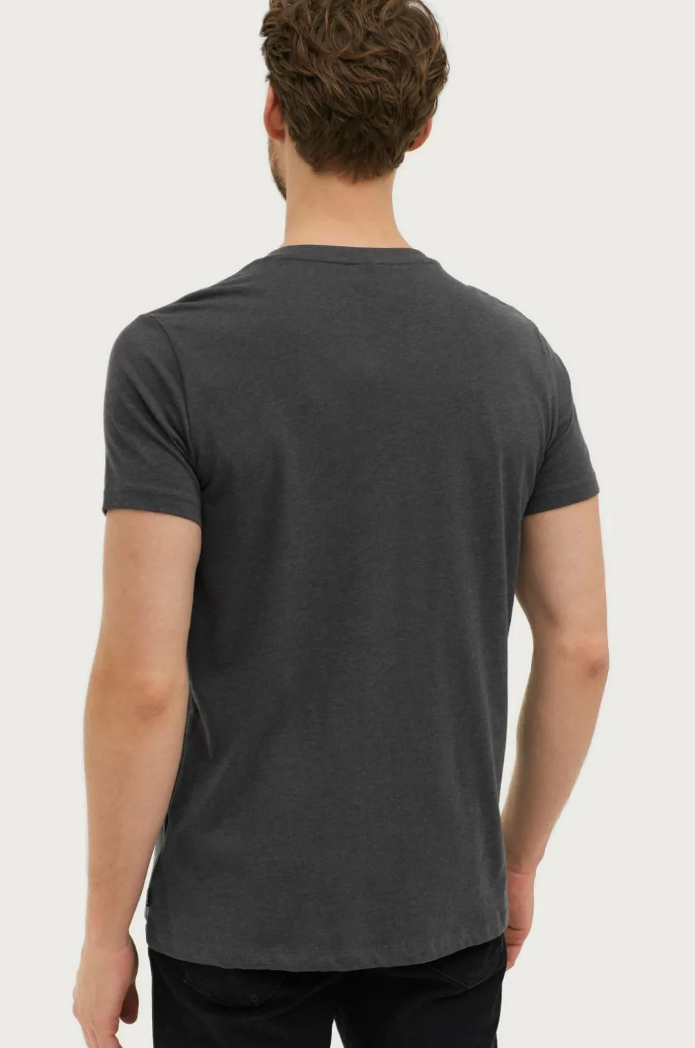 Ellos Basistøj|T-Shirts & Tanktoppe>Collection T-shirt Karl V-neck Antracitegråmelange