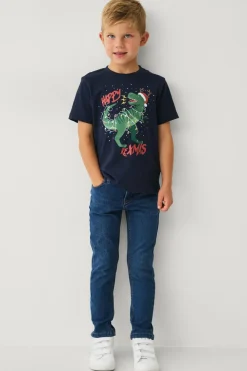 Ellos Toppe & T-Shirts>Collection T-shirt med et julemotiv Marinblå