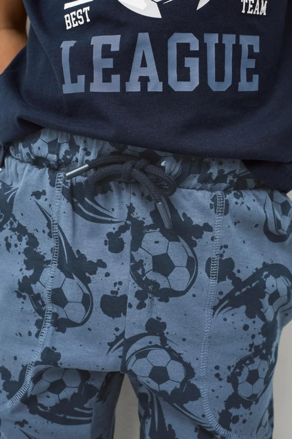 Ellos Sæt Til Børn>Collection T-shirt + bukser Jeffrey Set Marine + mellemblå