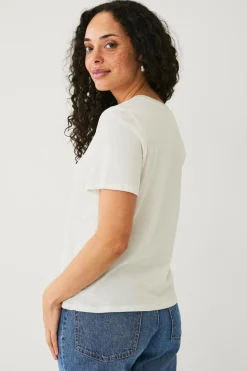 Ellos Collection T-shirt med v-hals Hvid Hot