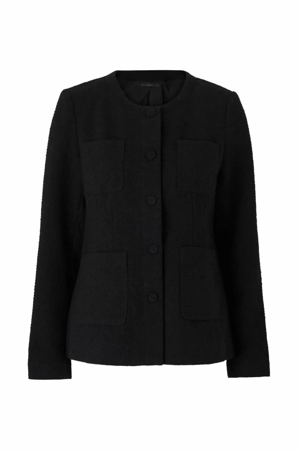 Ellos Blazere & Veste>Collection Tæt på figuren blazer i struktur med påklædte knapper Sort