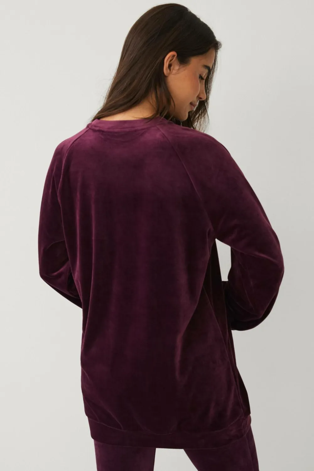 Ellos Loungewear & Homewear>Collection Tunika i velour Vinrød