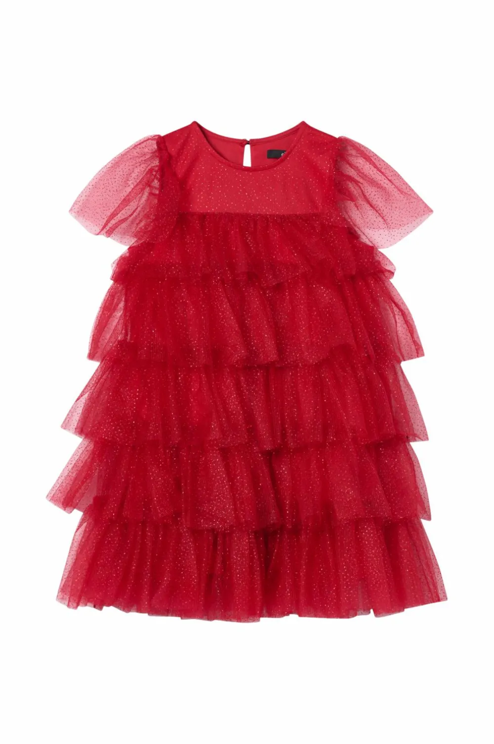 Ellos Festtøj|Kjoler>Collection Tylkjole med flæser rosa multifarvet