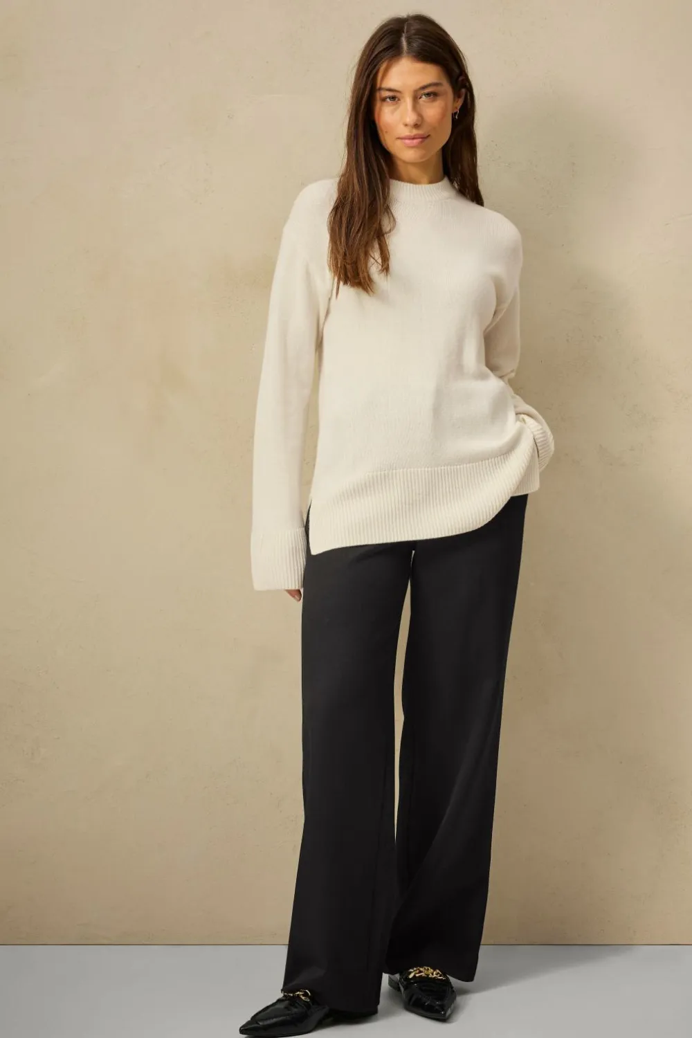 Ellos Collection Uldtrøje Tilda Premium Offwhite Outlet