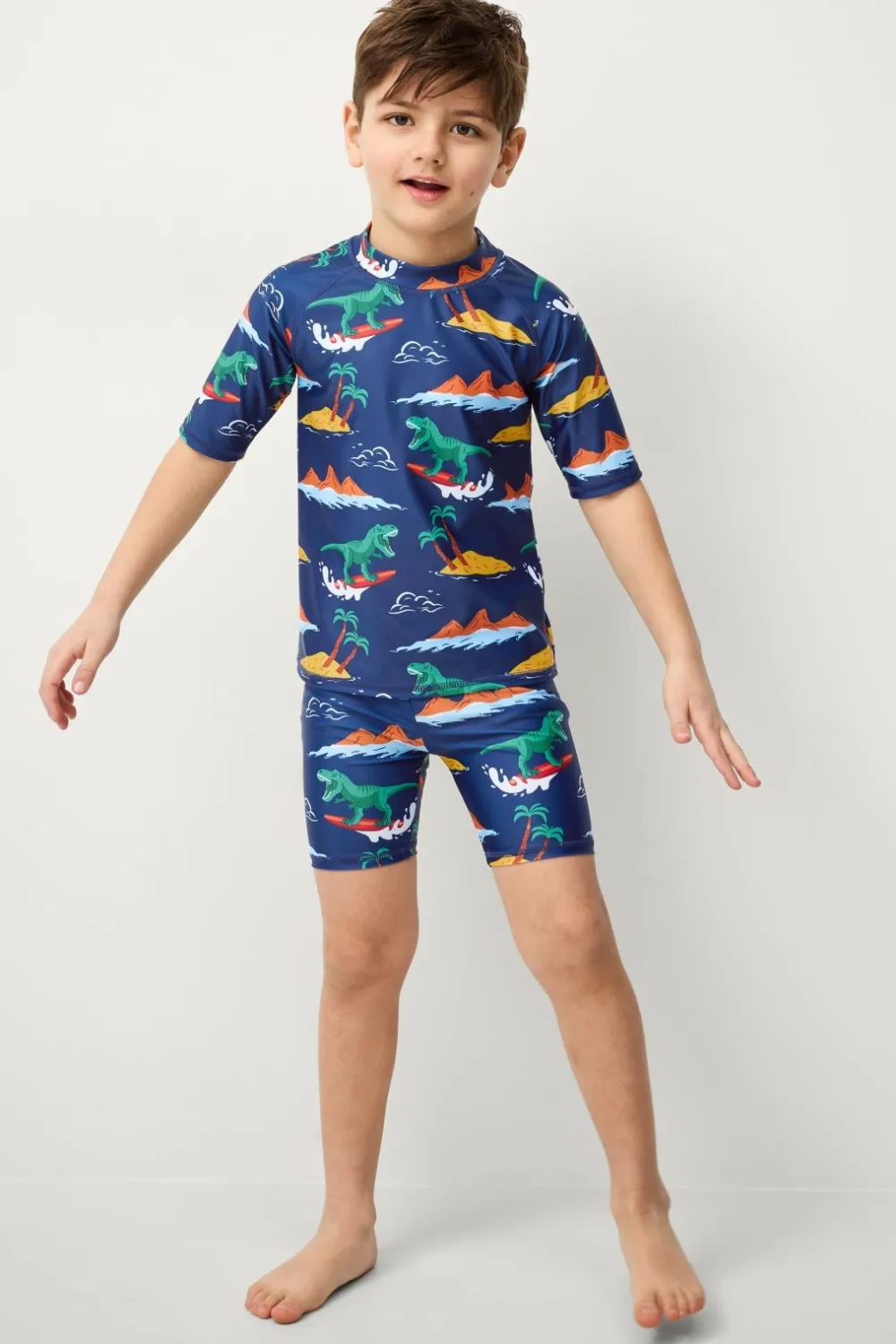Ellos Collection UV-sæt med top og shorts Blå Surf Hot