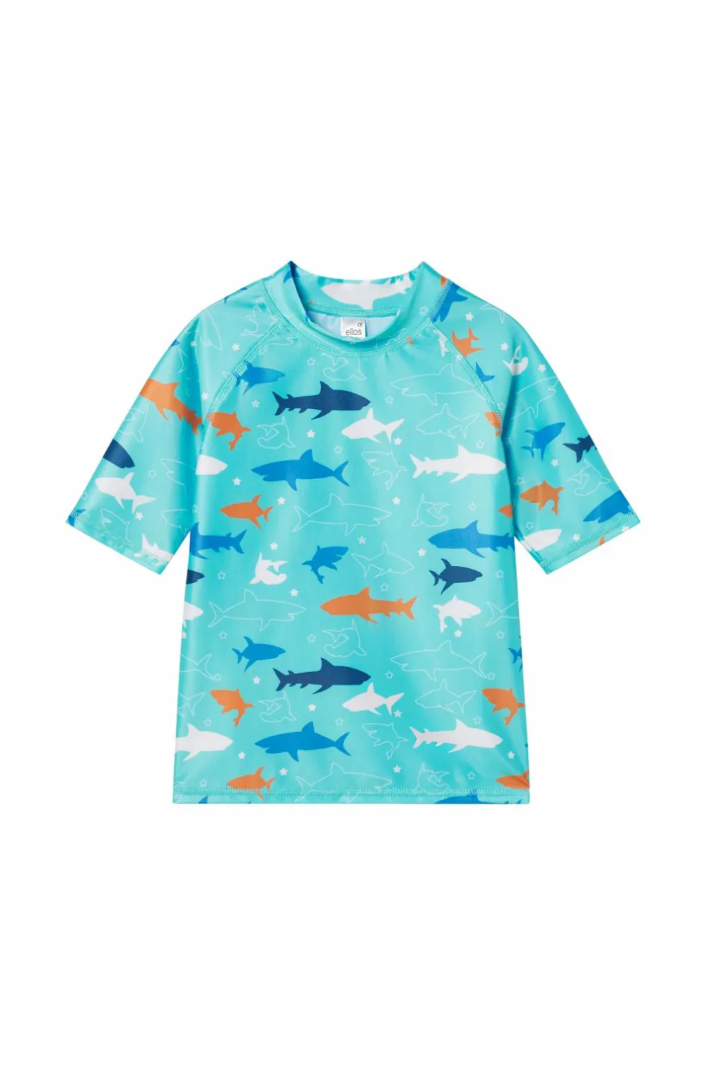 Ellos Collection UV-sæt med top og shorts Blå Haj