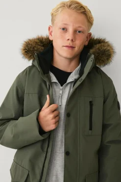 Ellos Overtøj>Collection Vandafvisende polstret parka grøn