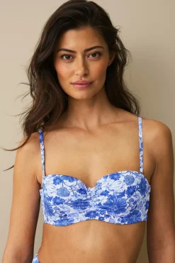 Ellos Collection Vatteret Balconette Bikini-BH med bøjle Blue floral Discount