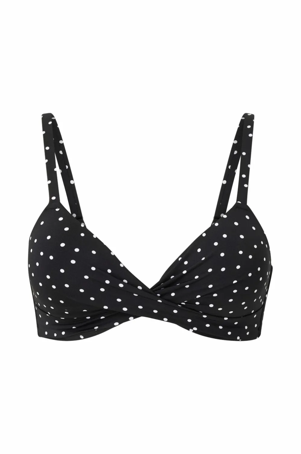 Ellos Collection Vatteret bikini-bh med bøjle Sort/hvidprikket