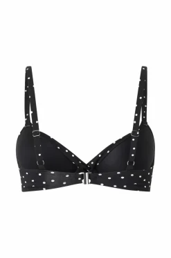 Ellos Collection Vatteret bikini-bh med bøjle Sort/hvidprikket