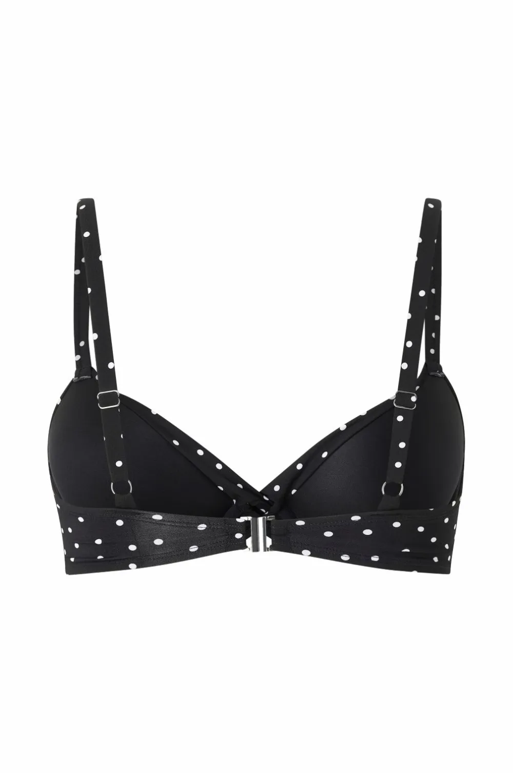 Ellos Collection Vatteret bikini-bh med bøjle Sort/hvidprikket