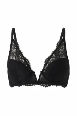 Ellos Collection Vatteret Plunge Bh med bøjle Sort Discount