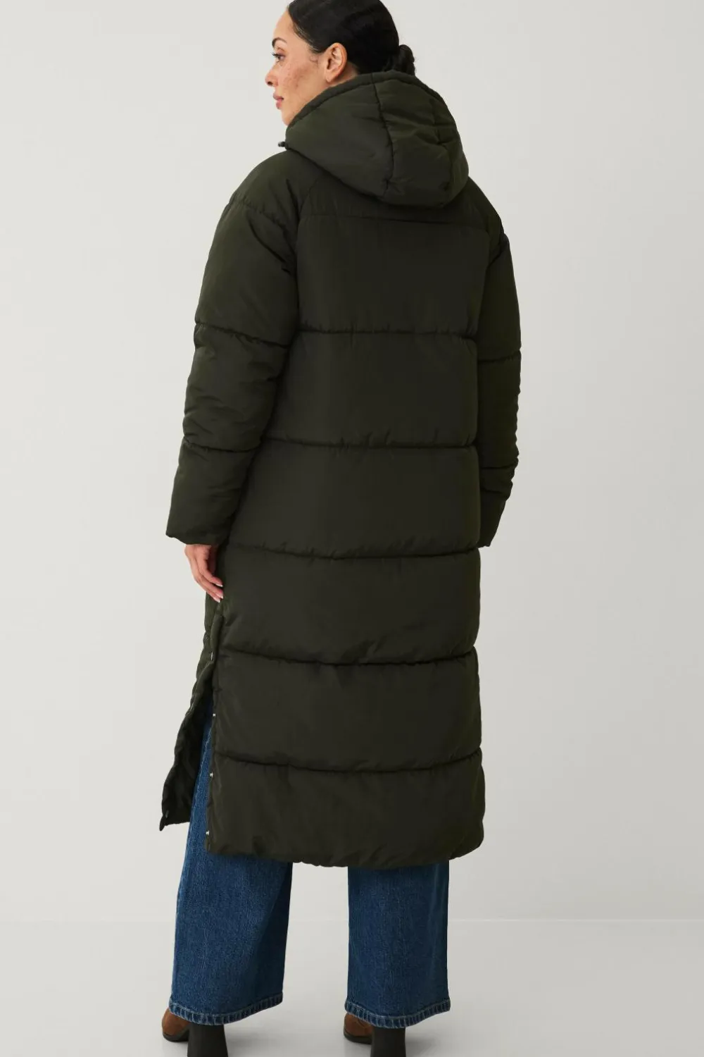 Ellos Collection Vatteret frakke mørkegrøn Discount
