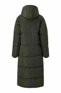 Ellos Collection Vatteret frakke mørkegrøn Discount