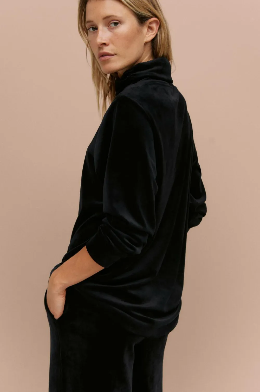 Ellos Nattøj|Loungewear & Homewear>Collection Velourtunika Kimberly Black mdf/metal
