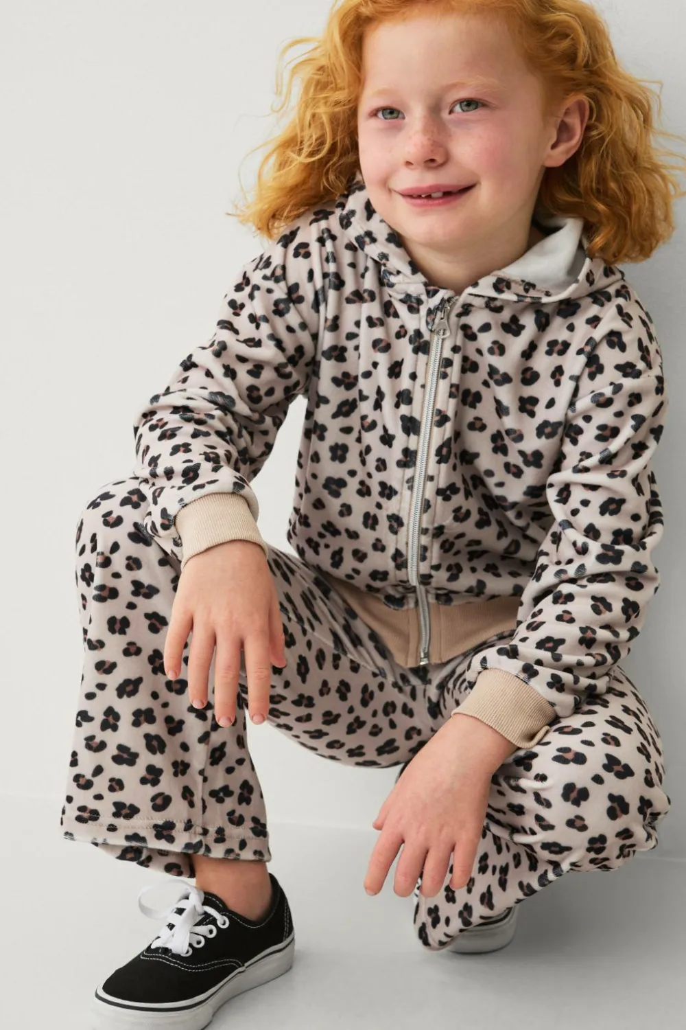 Ellos Sæt Til Børn>Collection Veloursæt leopardmønstret