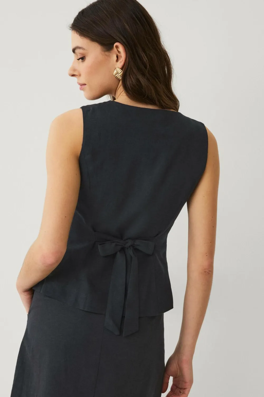 Ellos Blazere & Veste>Collection Vest i hørmix Sort