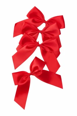 Ellos Home Bånd Satin Bow 4-pak Rød Discount