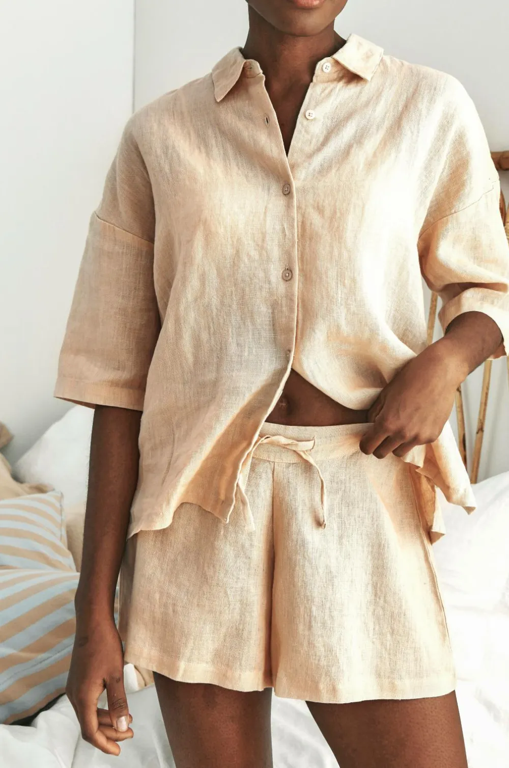 Ellos Home Candice Shorts Varm beige Online