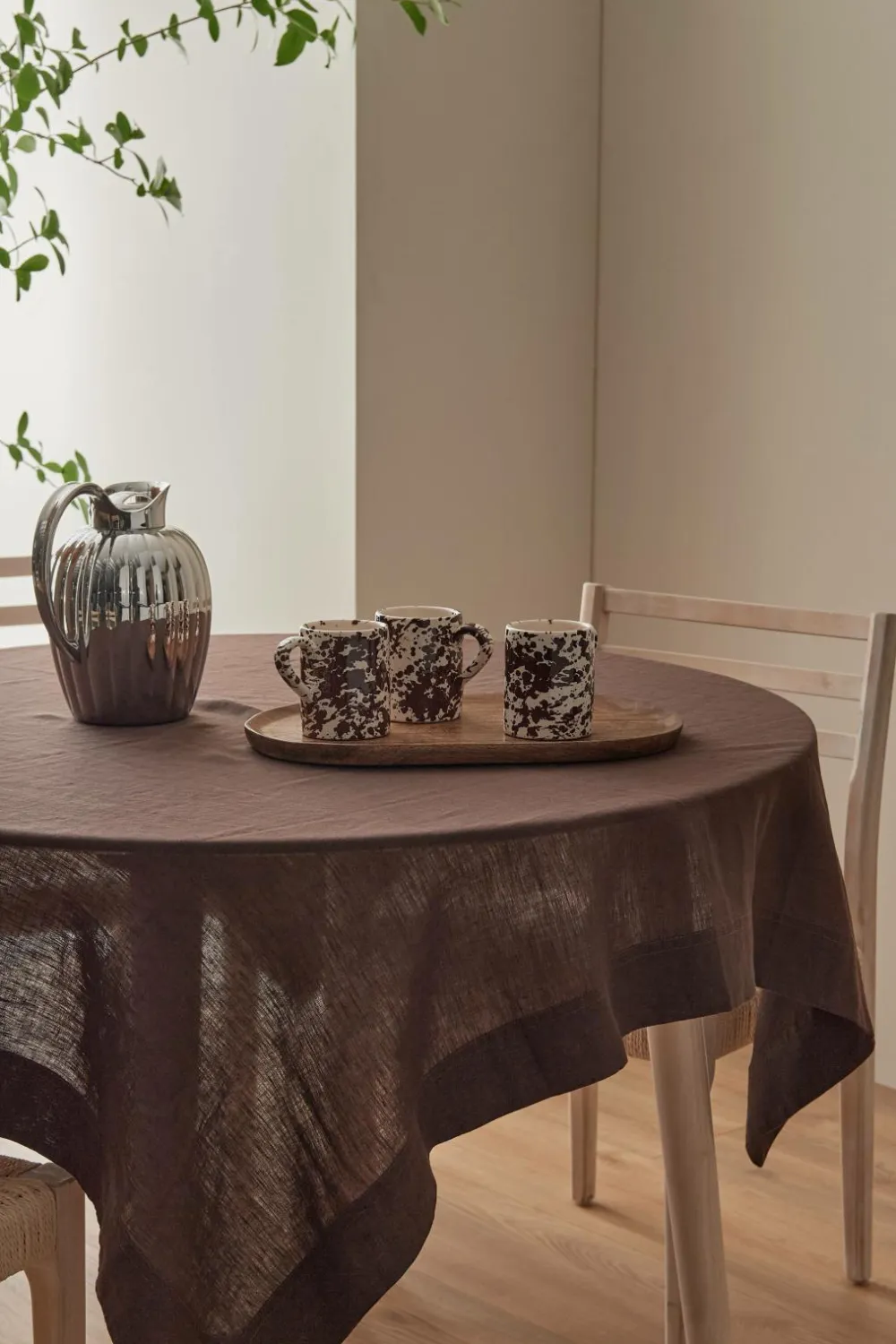 Ellos Borddækning & Servering|Bordtekstiler>Home Dug Malva i 100% hør 140x140 cm Brun