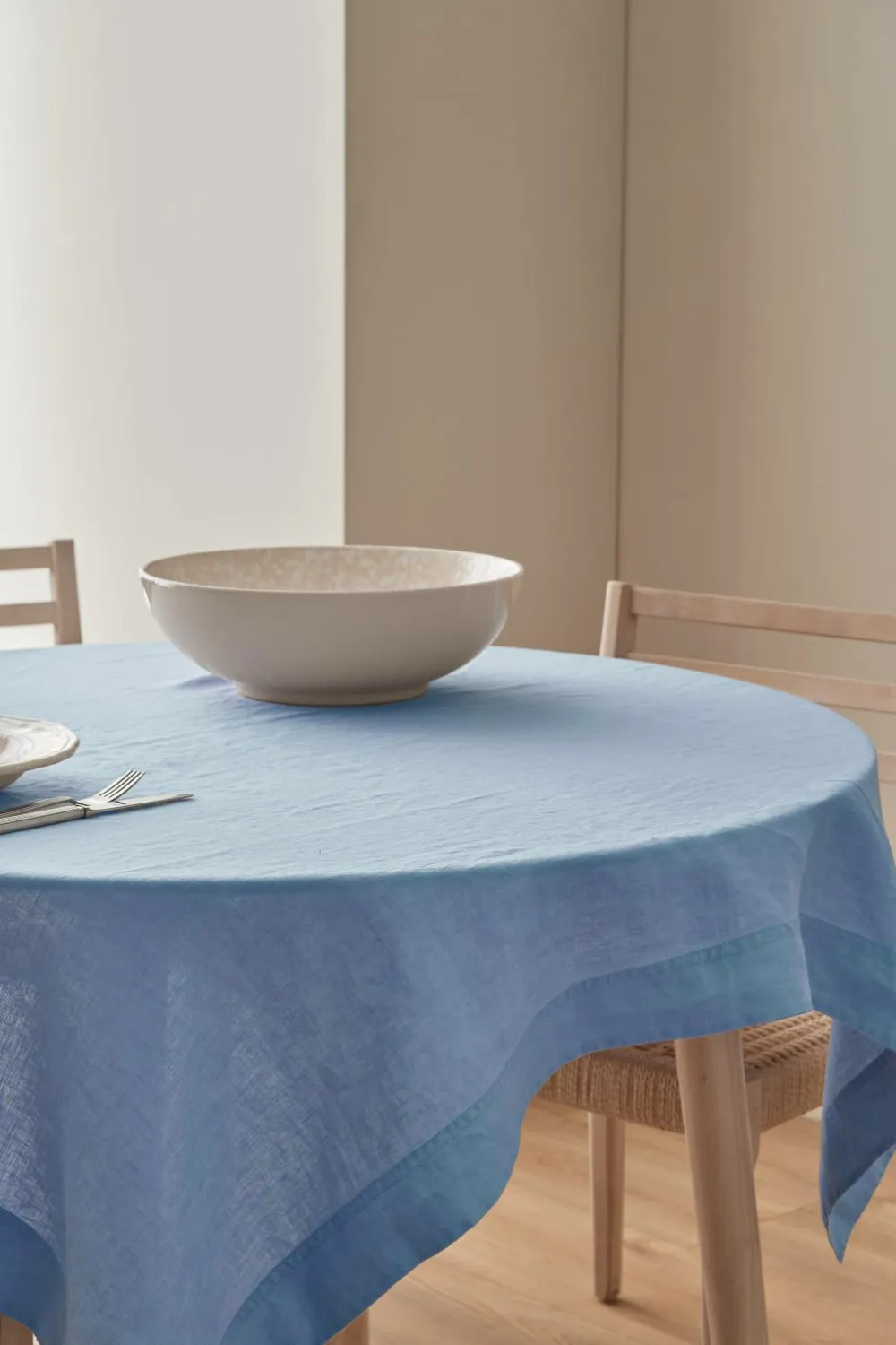 Ellos Home Dug Malva i 100% hør 140x140 cm Himmelblå Online