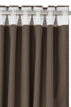 Ellos Home Gardinlængde med multibånd Nora i velour, 2-pak Brun New